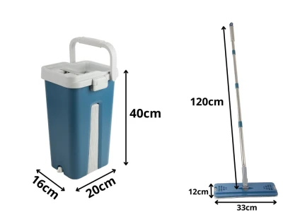 Verk 27509 Dvojkomorový mop, 2x utierka z mikrovlákna, modrý