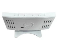 Verk 27630 Multifunkční LED zrcadlové hodiny s budíkem, USB, bílé