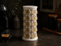 Verk 07489 Otočný stojan na kávové kapsule, 40 ks, biely