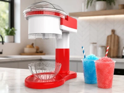 Verk 07555 Stroj na výrobu ľadovej triešte 30 W, 220 V/50 Hz, červeno-biely