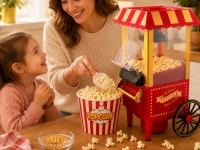 Verk 07552 Stroj na popcorn, retro vozík,1200 W, červený