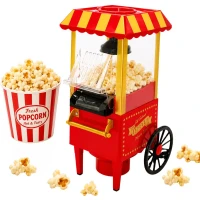Verk 07552 Stroj na popcorn, retro vozík,1200 W, červený