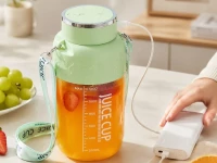 Verk 07558 Prenosný mixér na smoothie so slamkou a popruhom, USB, 1200 ml, zelený