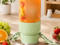 Verk 07558 Prenosný mixér na smoothie so slamkou a popruhom, USB, 1200 ml, zelený