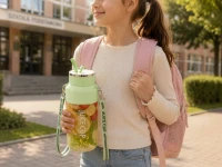 Verk 07558 Prenosný mixér na smoothie so slamkou a popruhom, USB, 1200 ml, zelený