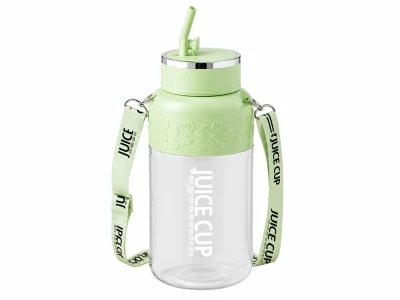 Verk 07558 Prenosný mixér na smoothie so slamkou a popruhom, USB, 1200 ml, zelený