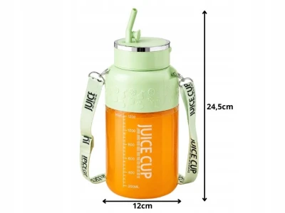 Verk 07558 Prenosný mixér na smoothie so slamkou a popruhom, USB, 1200 ml, zelený