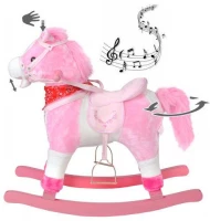 ISO 4588 Houpací kůň se zvuky - růžový 65 cm