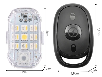 Verk 12435 Bezdrôtové LED výstražné svetlá s diaľkovým ovládaním, 7 farieb, sada 2 ks