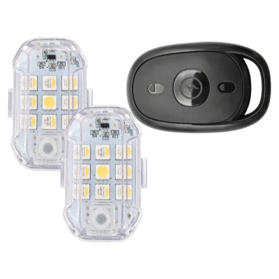 Verk 12435 Bezdrôtové LED výstražné svetlá s diaľkovým ovládaním, 7 farieb, sada 2 ks