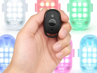 Verk 12435 Bezdrôtové LED výstražné svetlá s diaľkovým ovládaním, 7 farieb, sada 2 ks