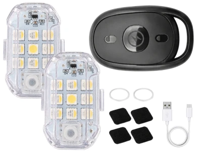 Verk 12435 Bezdrôtové LED výstražné svetlá s diaľkovým ovládaním, 7 farieb, sada 2 ks