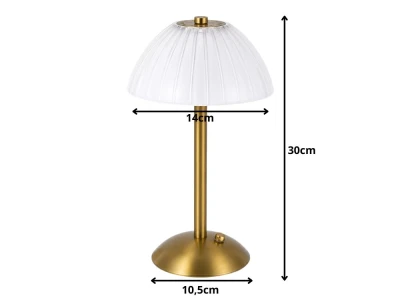 Verk 12432 Bezdrôtová LED stolná lampa, 800 mAh, USB-C, 3 farby svetla, zlatá