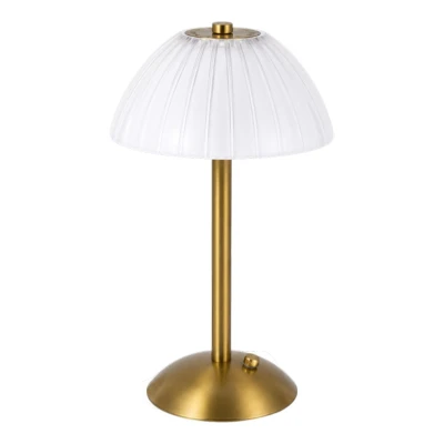 Verk 12432 Bezdrôtová LED stolná lampa, 800 mAh, USB-C, 3 farby svetla, zlatá