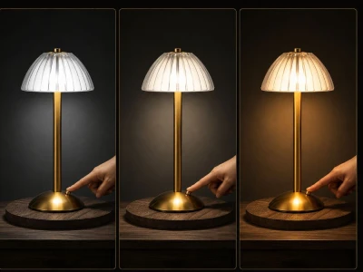 Verk 12432 Bezdrôtová LED stolná lampa, 800 mAh, USB-C, 3 farby svetla, zlatá