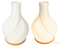Verk 12447 Dekoratívna LED váza s osvetlením 2 v 1, 3 farby svetla, biela