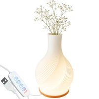Verk 12447 Dekoratívna LED váza s osvetlením 2 v 1, 3 farby svetla, biela