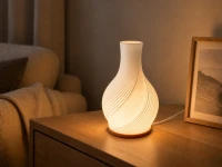 Verk 12447 Dekoratívna LED váza s osvetlením 2 v 1, 3 farby svetla, biela