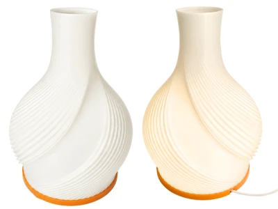 Verk 12447 Dekoratívna LED váza s osvetlením 2 v 1, 3 farby svetla, biela