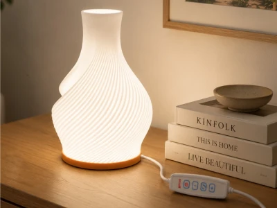 Verk 12447 Dekoratívna LED váza s osvetlením 2 v 1, 3 farby svetla, biela