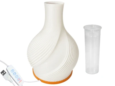 Verk 12447 Dekoratívna LED váza s osvetlením 2 v 1, 3 farby svetla, biela
