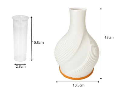 Verk 12447 Dekoratívna LED váza s osvetlením 2 v 1, 3 farby svetla, biela