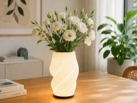 Verk 12448 Dekorativní LED RGB váza s osvětlením 2 v 1, dálkové ovládání, bílá
