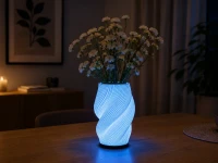 Verk 12448 Dekorativní LED RGB váza s osvětlením 2 v 1, dálkové ovládání, bílá