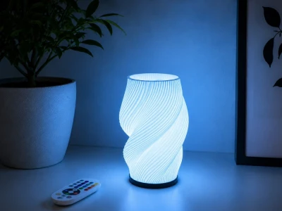 Verk 12448 Dekorativní LED RGB váza s osvětlením 2 v 1, dálkové ovládání, bílá