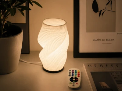 Verk 12448 Dekorativní LED RGB váza s osvětlením 2 v 1, dálkové ovládání, bílá