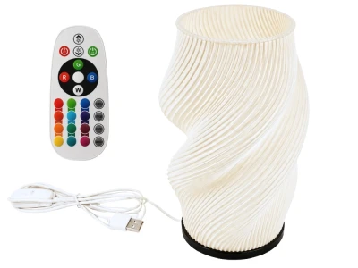 Verk 12448 Dekorativní LED RGB váza s osvětlením 2 v 1, dálkové ovládání, bílá