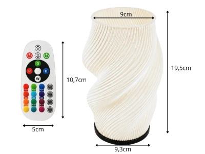 Verk 12448 Dekorativní LED RGB váza s osvětlením 2 v 1, dálkové ovládání, bílá