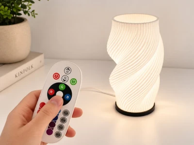 Verk 12448 Dekorativní LED RGB váza s osvětlením 2 v 1, dálkové ovládání, bílá