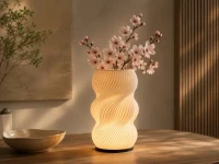 Verk 12450 Dekoratívna LED RGB váza s osvetlením 2 v 1, diaľkové ovládanie, biela
