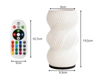 Verk 12450 Dekoratívna LED RGB váza s osvetlením 2 v 1, diaľkové ovládanie, biela