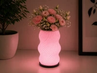 Verk 12450 Dekoratívna LED RGB váza s osvetlením 2 v 1, diaľkové ovládanie, biela