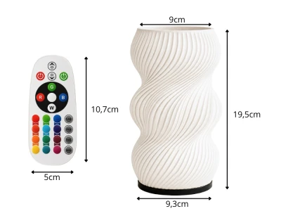 Verk 12450 Dekoratívna LED RGB váza s osvetlením 2 v 1, diaľkové ovládanie, biela