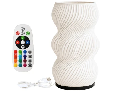 Verk 12450 Dekoratívna LED RGB váza s osvetlením 2 v 1, diaľkové ovládanie, biela