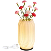 Verk 12449 Dekoratívna LED RGB váza s osvetlením 2 v 1, diaľkové ovládanie, biela