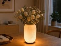 Verk 12449 Dekoratívna LED RGB váza s osvetlením 2 v 1, diaľkové ovládanie, biela