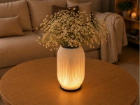 Verk 12449 Dekoratívna LED RGB váza s osvetlením 2 v 1, diaľkové ovládanie, biela