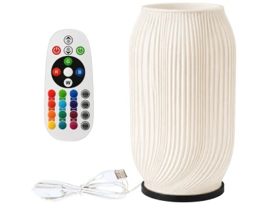 Verk 12449 Dekoratívna LED RGB váza s osvetlením 2 v 1, diaľkové ovládanie, biela