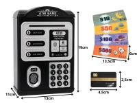 Verk 18319 Detská pokladnička ATM s PIN kódom a platobnou kartou, čierna