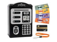 Verk 18319 Detská pokladnička ATM s PIN kódom a platobnou kartou, čierna