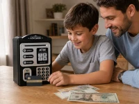 Verk 18319 Detská pokladnička ATM s PIN kódom a platobnou kartou, čierna
