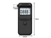 Verk 27704 Digitální alkohol tester s LCD displejem a 5 náustky, černý