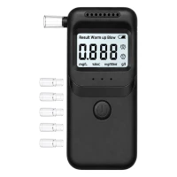 Verk 27704 Digitální alkohol tester s LCD displejem a 5 náustky, černý