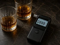 Verk 27704 Digitální alkohol tester s LCD displejem a 5 náustky, černý