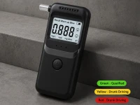 Verk 27704 Digitální alkohol tester s LCD displejem a 5 náustky, černý