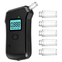 Verk 27705 Digitálny alkohol tester s LCD displejom, baterkou a 5 náustkami, čierny